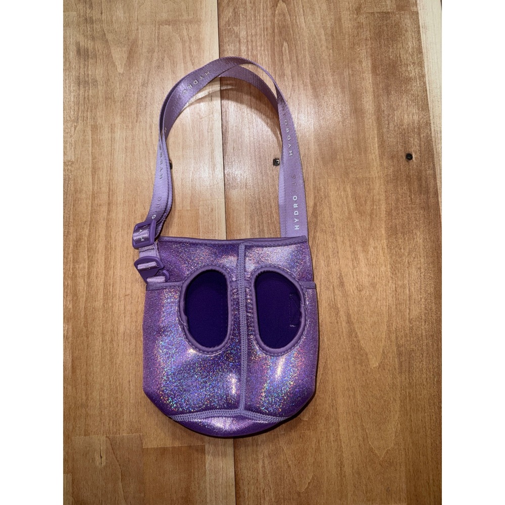 HydroJug Purple Shimmer Neoprene Water Bottle Sleeve Carrier Adjustable Strap - Picture 2 of 5